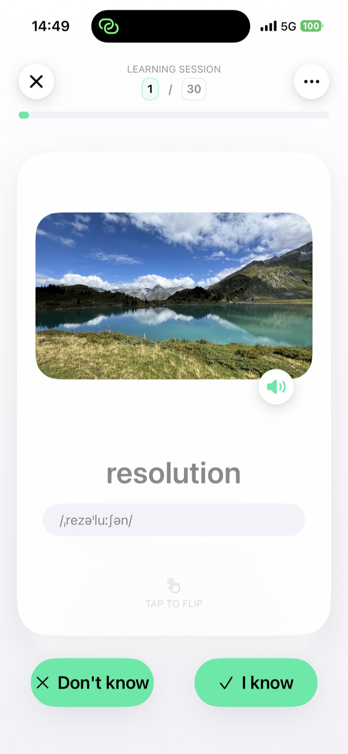 Slovnyk flashcard exercise